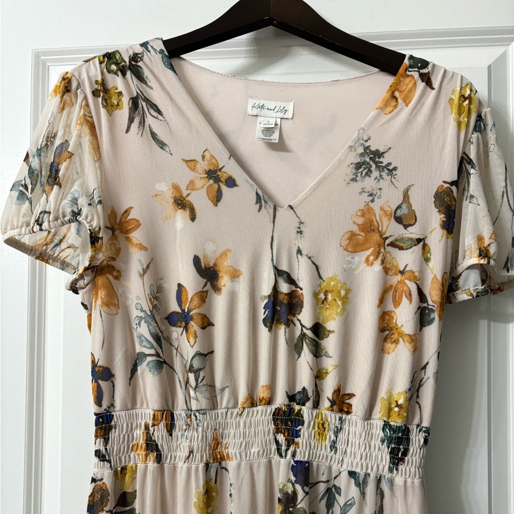 Kate and Lily Floral Midi Dress size Large - Picture 2 of 5